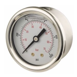 Pressure Gauge with Back Connection 0-1000 PSI